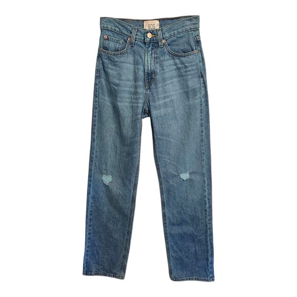 BDG Jeans Womens Size 26 Blue Cowboy Straight Leg High Rise Normcore Distressed - Picture 1 of 13